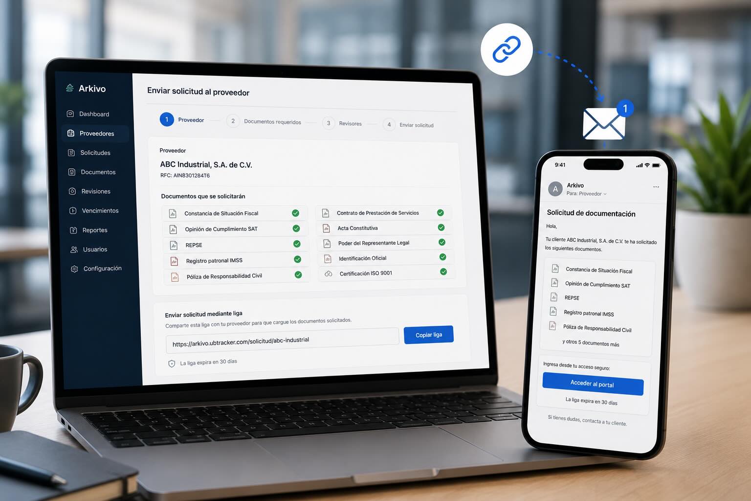 Portal de proveedores para recepción de documentos