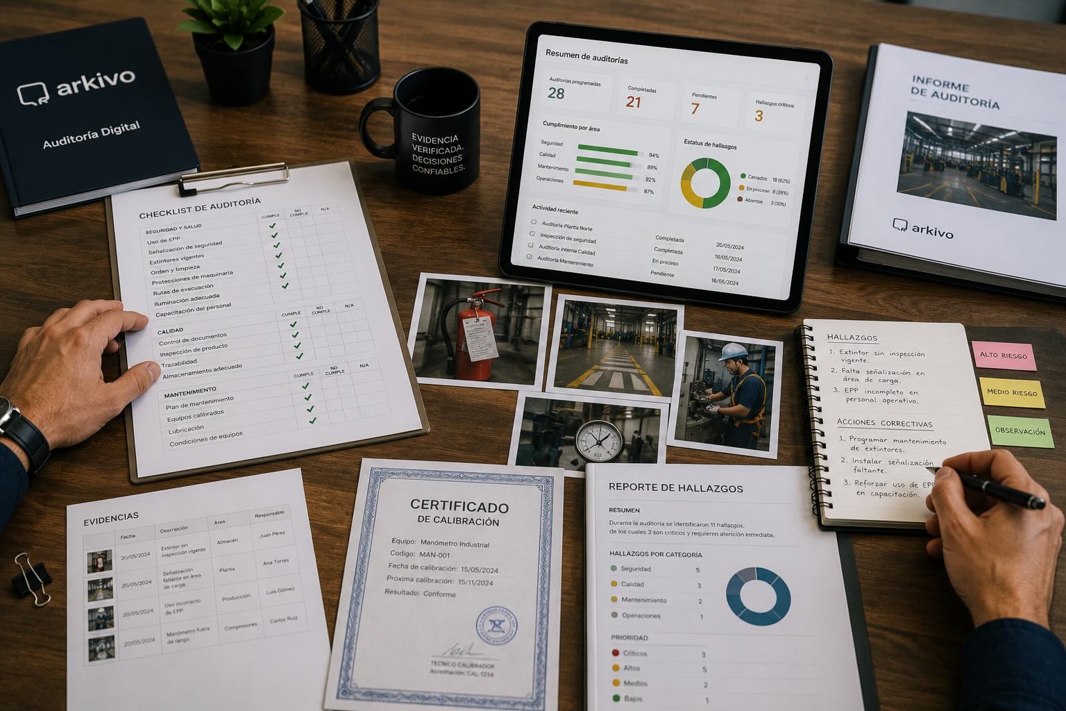 Dashboard auditoría digital Arkivo